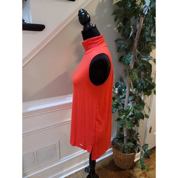 Vince Camuto Blouse Women's Size Small Red Rayon Mock Neck Party Cocktail - Picture 5 of 11